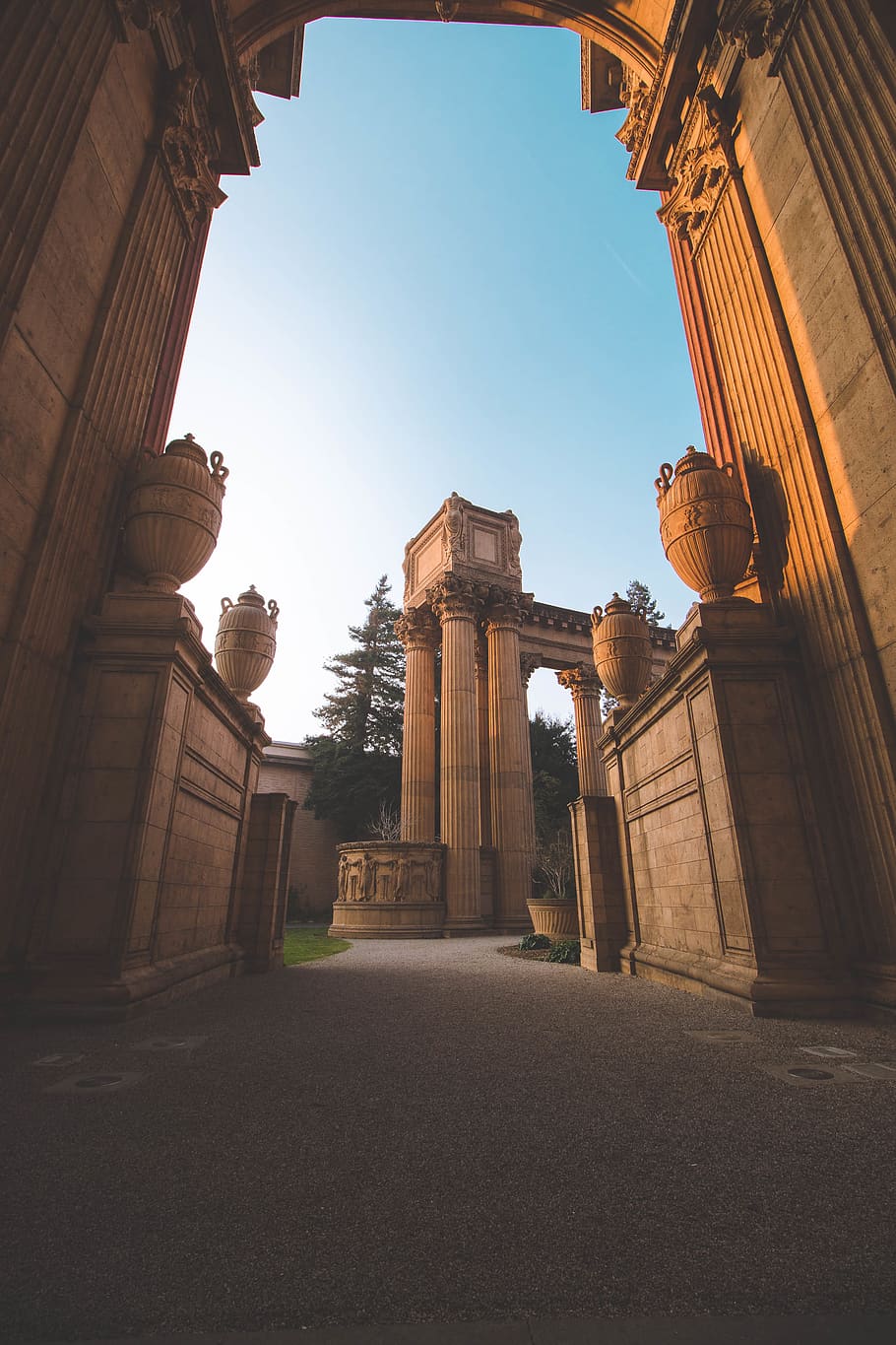 clear pathway, building, architecture, flagstone, palace of fine arts HD wallpaper
