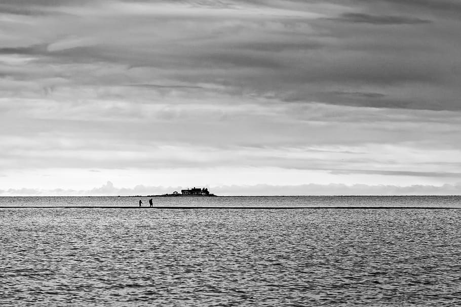 finland, kalajoki, waves, walking, scandinavia, path, couple HD wallpaper