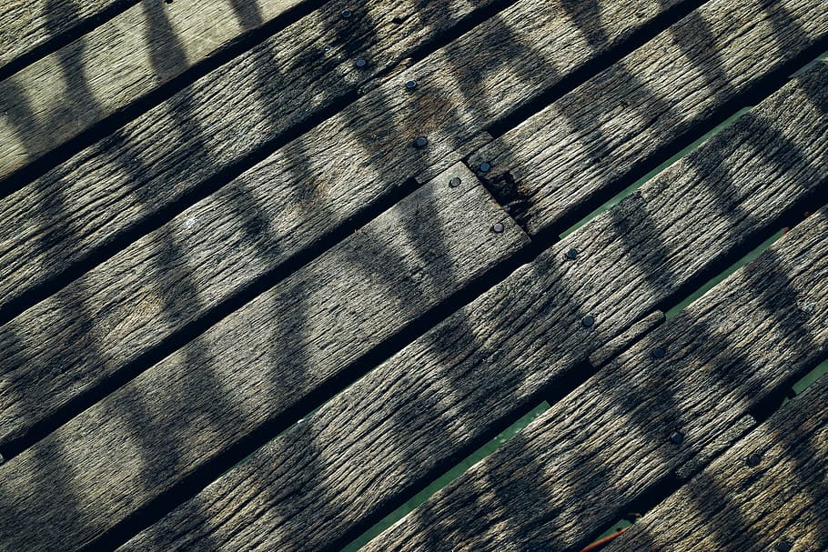 wood, deck, pier, shadow, pattern, backgrounds, textured, full frame, HD wallpaper