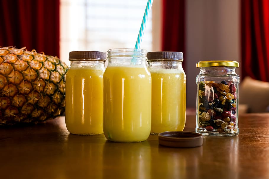 plant, fruit, pineapple, food, milk, beverage, drink, jar, alcohol HD wallpaper
