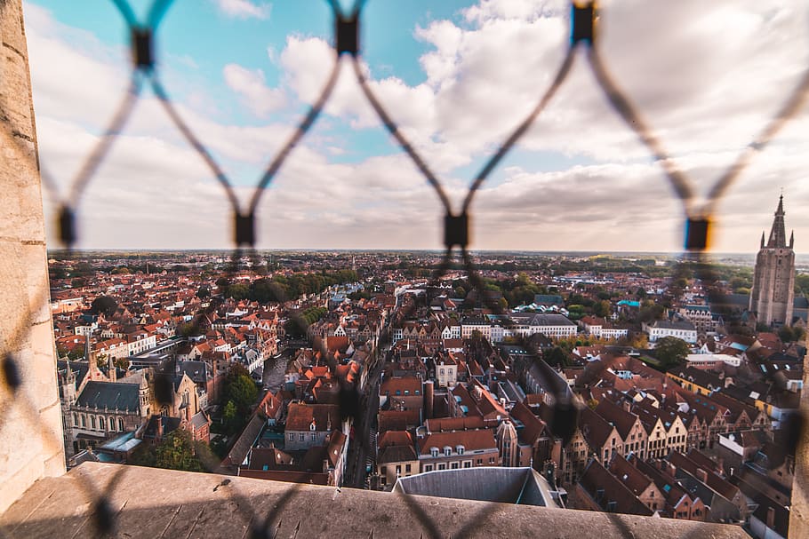 belgium, bruges, architecture, crowd, cloud - sky, built structure HD wallpaper
