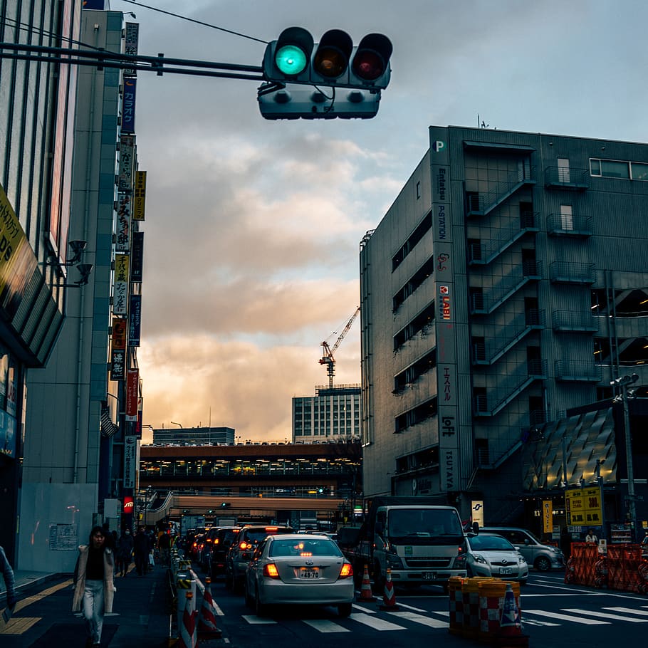japan, street, building exterior, city, transportation, architecture HD wallpaper