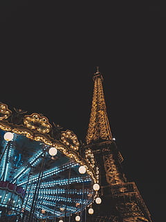Eiffel Tower, Paris, amusement park, theme park, ferris wheel HD wallpaper