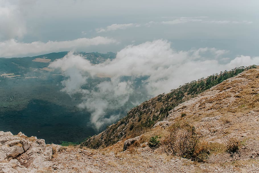 white clouds photography, nature, outdoors, ground, road, gravel HD wallpaper