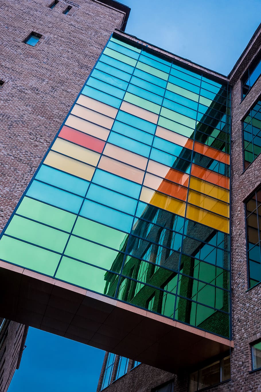 house, coloured, different, loft, glass, mirror, brick, architecture HD wallpaper
