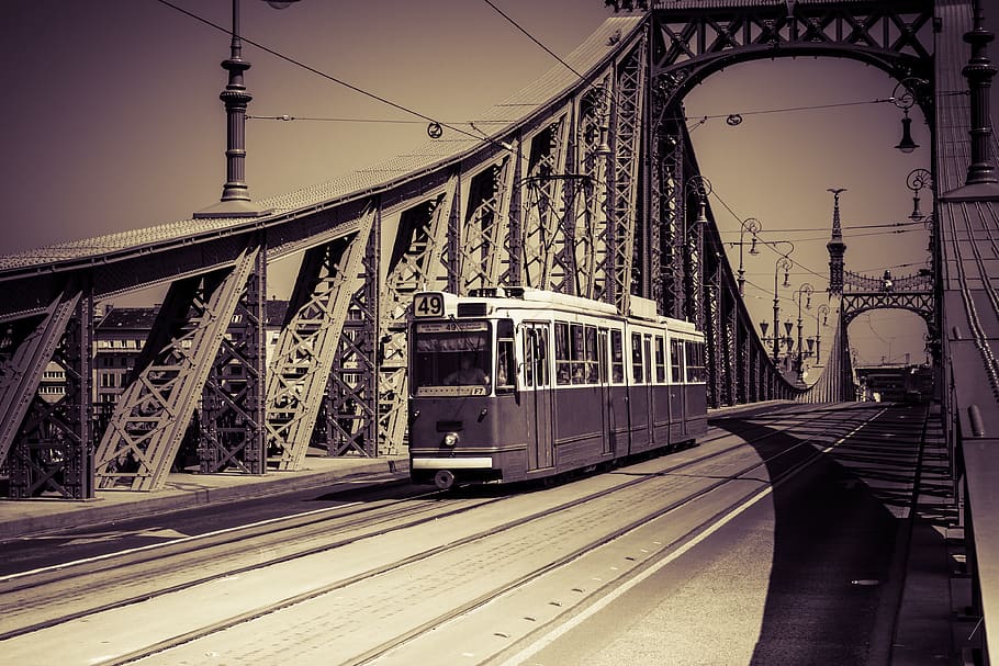 tram, budapest, hungary, traffic, city, road, europe, urban HD wallpaper
