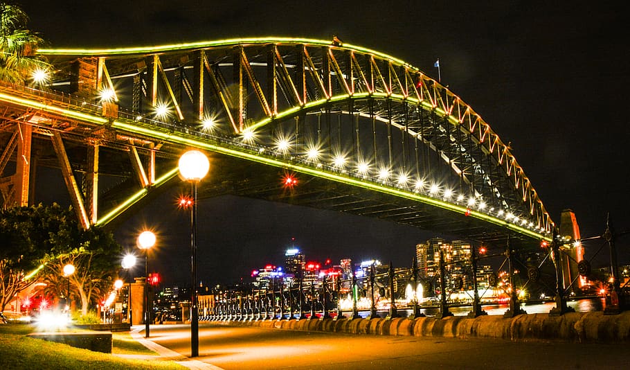 building, architecture, bridge, arch bridge, arched, road, sydney HD wallpaper