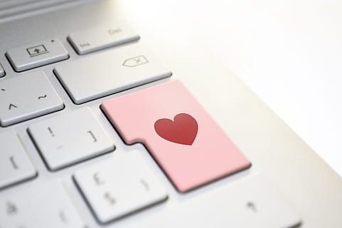 heart, love, keyboard, enter, button, computer, laptop, romantic HD wallpaper