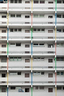 white concrete multi-storey building, urban, town, city, high rise HD wallpaper