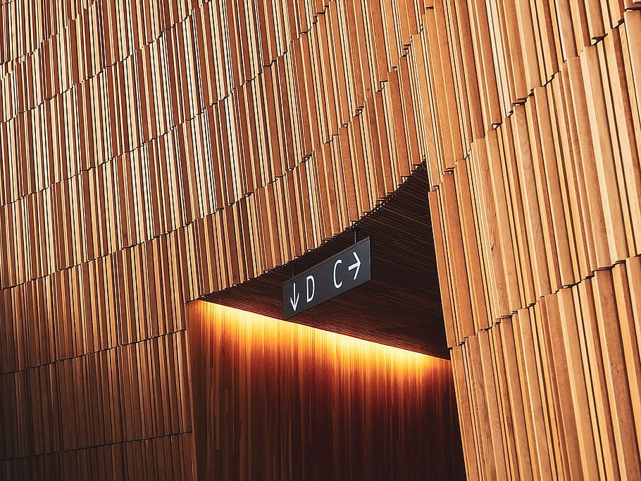 black signboard showing down arrow, text, architecture, no people HD wallpaper