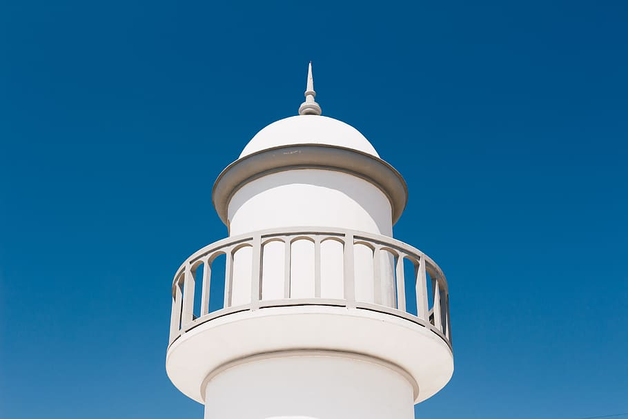 White Lighthouse Under Blue Sky, architectural, architectural design HD wallpaper