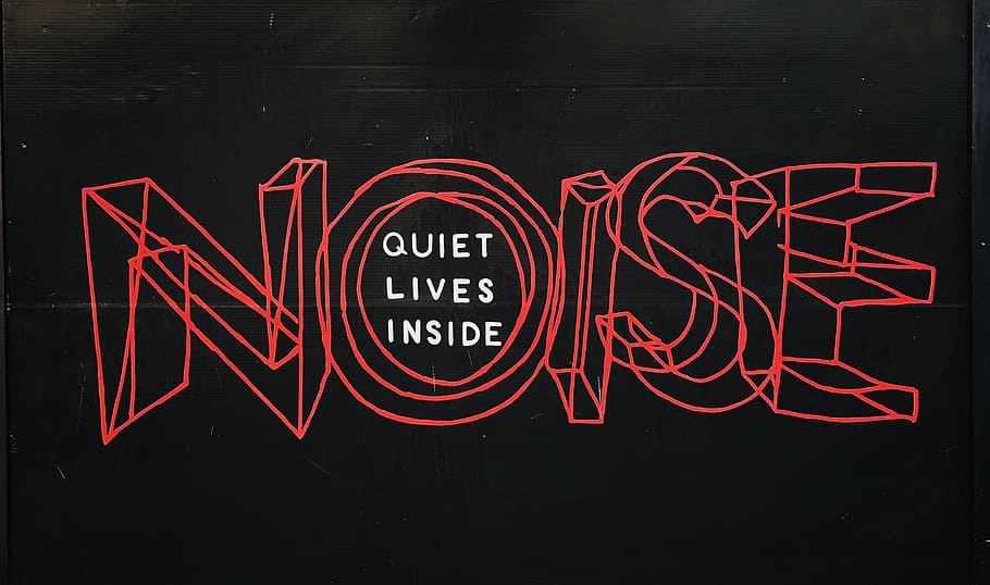 Noise text over black background, sign, quiet, blackboard, business HD wallpaper