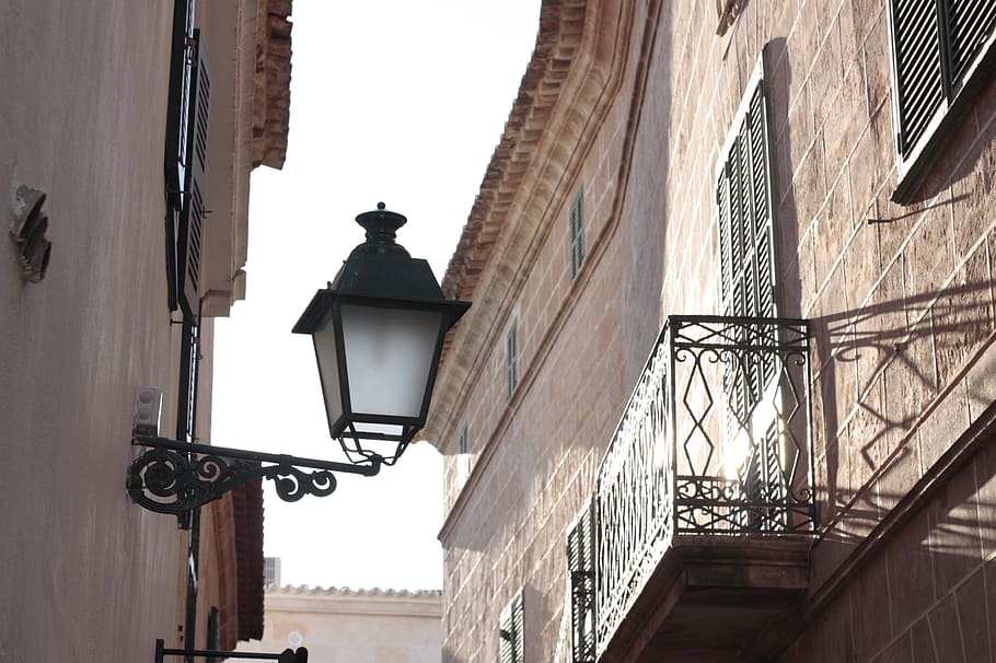lamp, lamp post, lampshade, lantern, railing, light fixture HD wallpaper