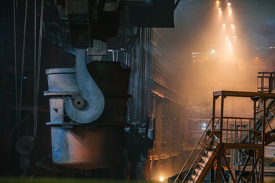 russia, cherepovets, severstal, construction, ladle, fire, cloud HD wallpaper