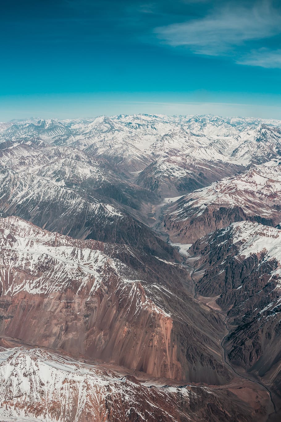 Snow-capped Mountain, altitude, blue sky, clouds, cold, daylight HD wallpaper