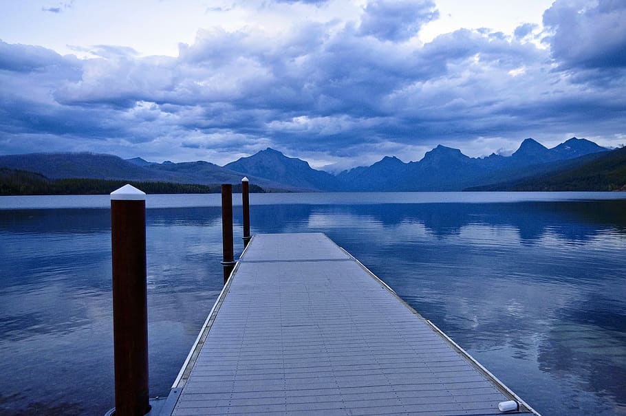 apgar dock, glacier national park, montana, landscape, scenic, HD wallpaper