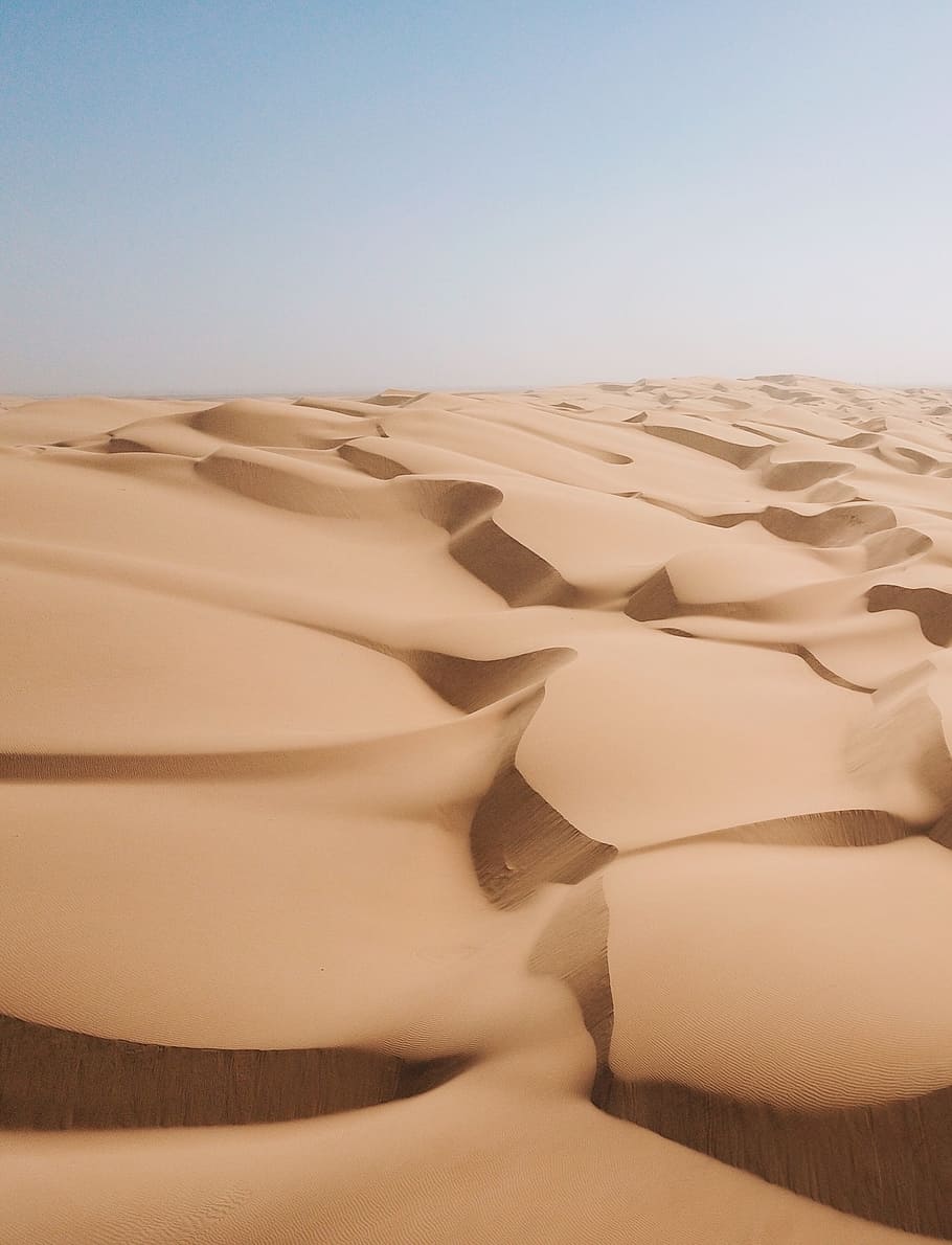 desert field, sand, sky, beach, coast, minimal, dune, motion, HD wallpaper