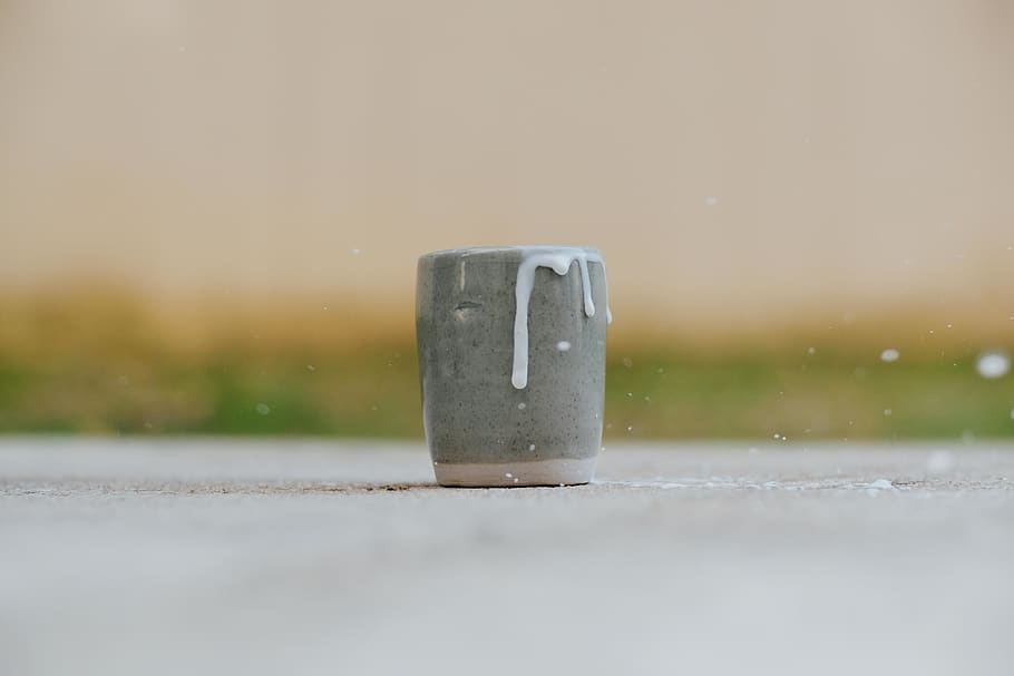 japan, clay, mug, splash, milk, close-up, no people, water HD wallpaper