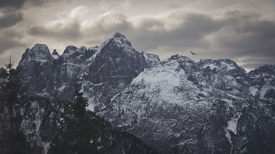 snow-capped mountain during daytime, outdoors, mountain range HD wallpaper