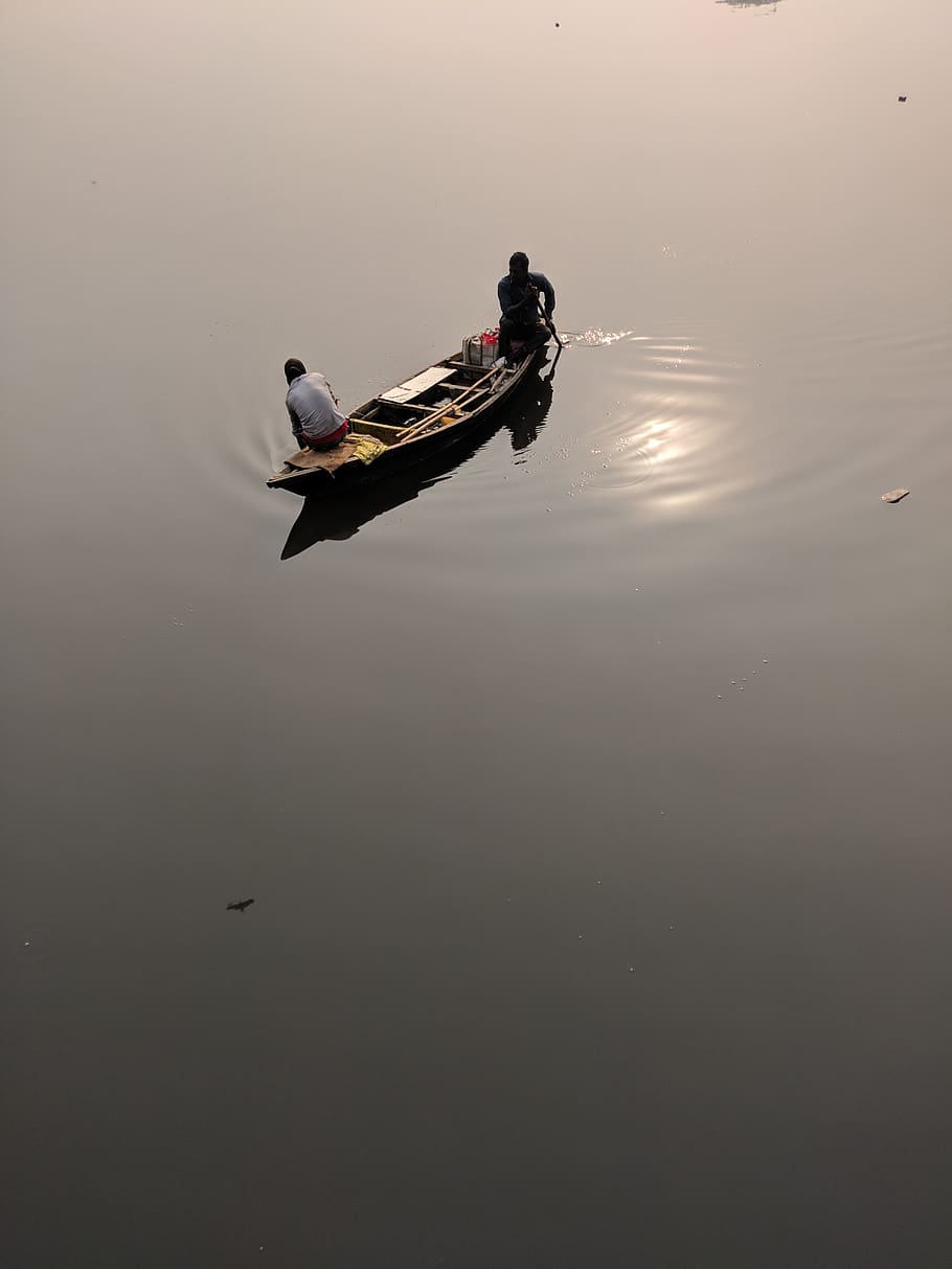 Two People Riding on Canoe during Daytime, action, beach, boat HD wallpaper