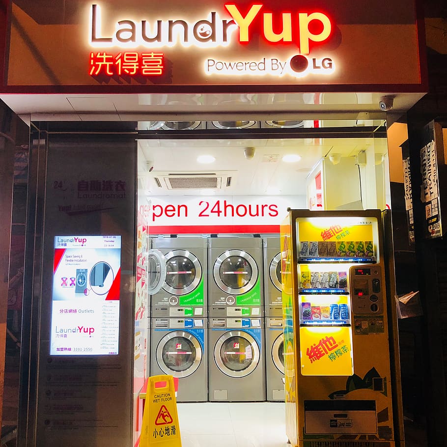 hong kong, 23-27 tung st, open, 24, hours, laundry, machine