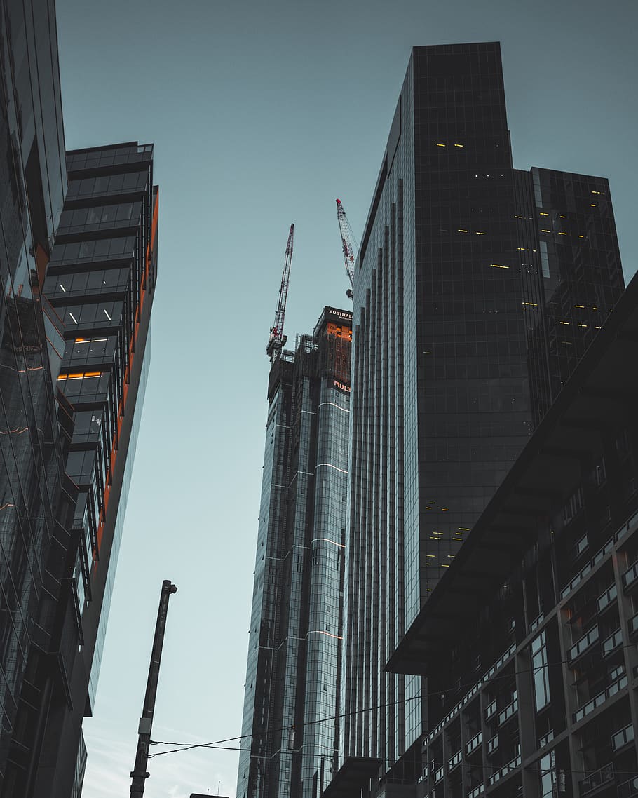 high-rise buildings, office building, city, town, urban, high rise HD wallpaper