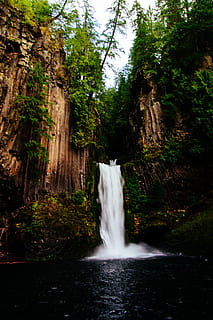 waterfalls scenery, river, nature, outdoors, united states, toketee falls HD wallpaper