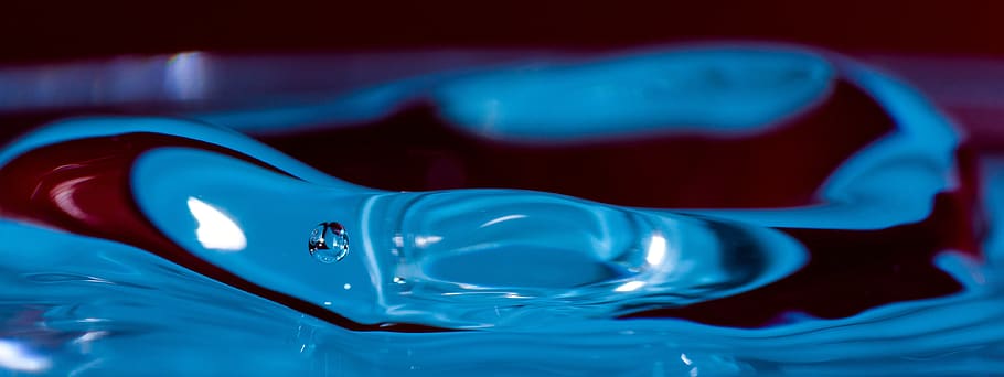 waves, background, colors, water, drop, blue, close-up, no people HD wallpaper