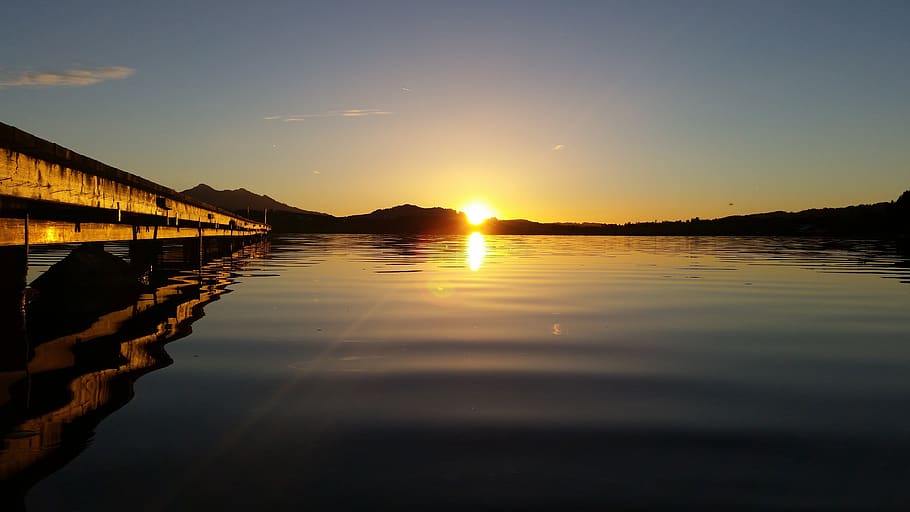 Body of Water during Golden Hour, beach, dawn, evening, landscape HD wallpaper