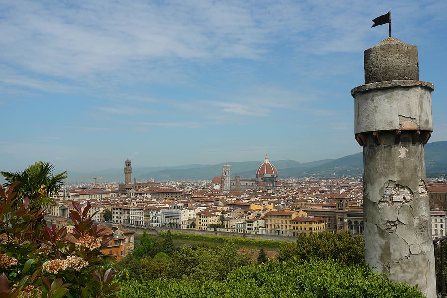 italy, architecture, panorama, tower, built structure, building exterior HD wallpaper