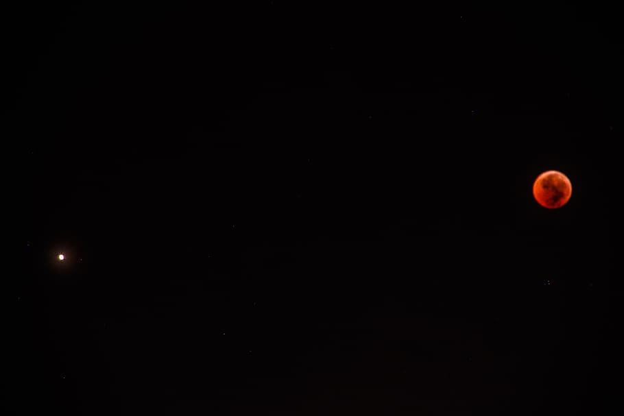 eclipse, moon, lunar eclipse, blood moon, mars, astronomy, space HD wallpaper