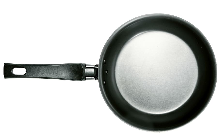 pan, isolated, frying, iron, cast, white, skillet, steel, empty, HD wallpaper
