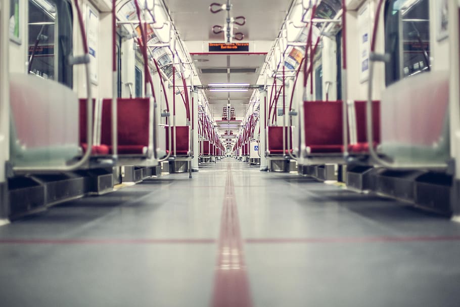 train, station, subway, empty, floor, sits, transportation HD wallpaper