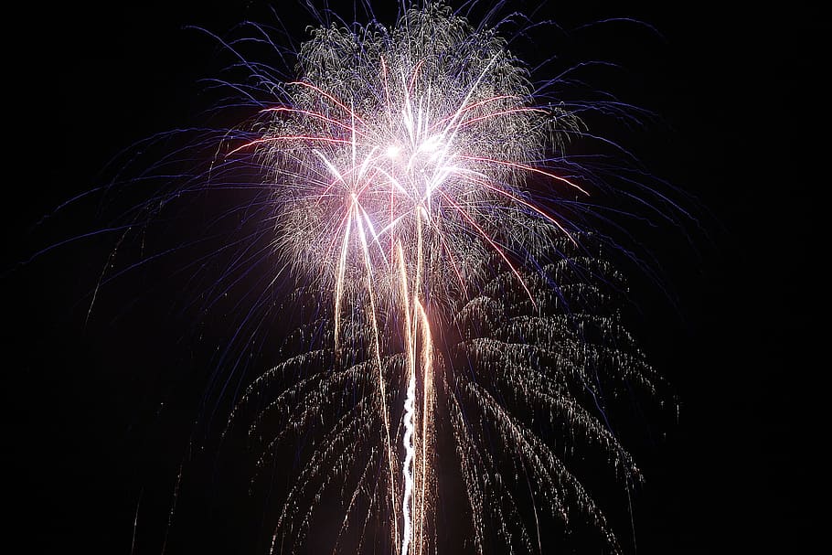 firework, celebrate, celebration, light, urban, newyear, background HD wallpaper