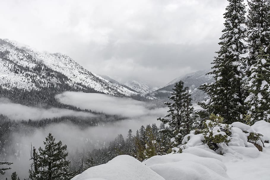 nature, landscape, snow, winter, cold, weather, white, mountain HD wallpaper