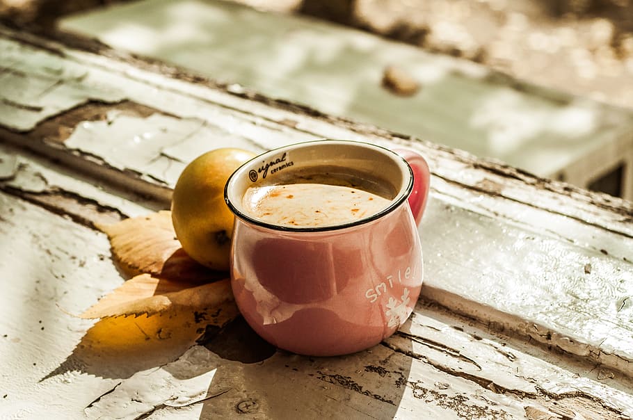Brown Liquid on Pink Ceramic Mug, blur, caffeine, close-up, coffee HD wallpaper