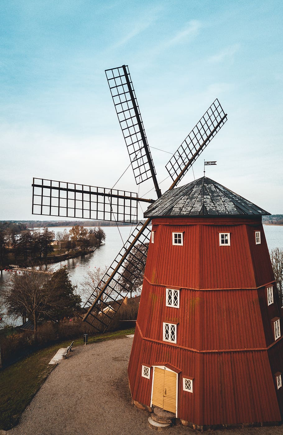 brown and black windmill, machine, motor, engine, sweden, strängnäs väderkvarn pt 3 HD wallpaper
