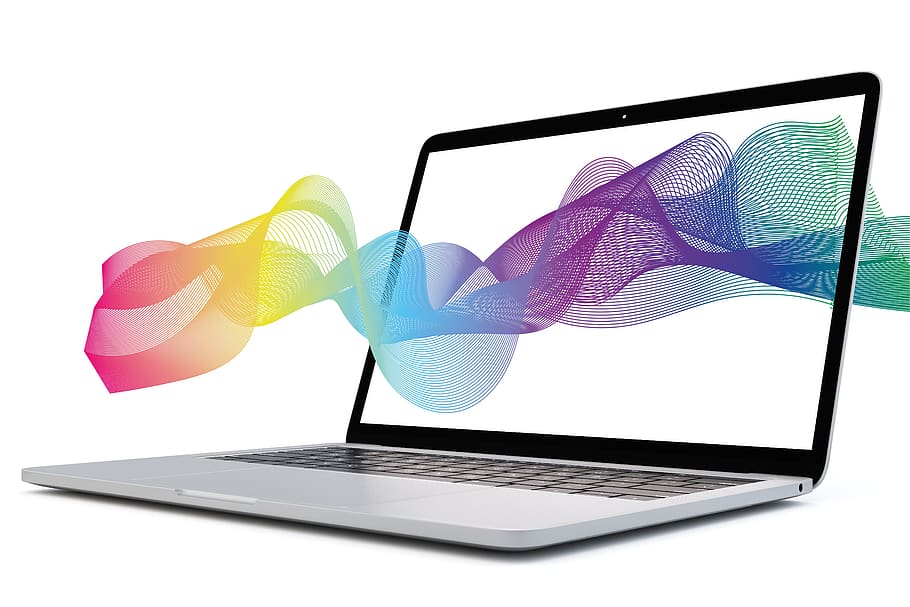 computer, screen, abstract, colors, rainbow, wave, communication HD wallpaper
