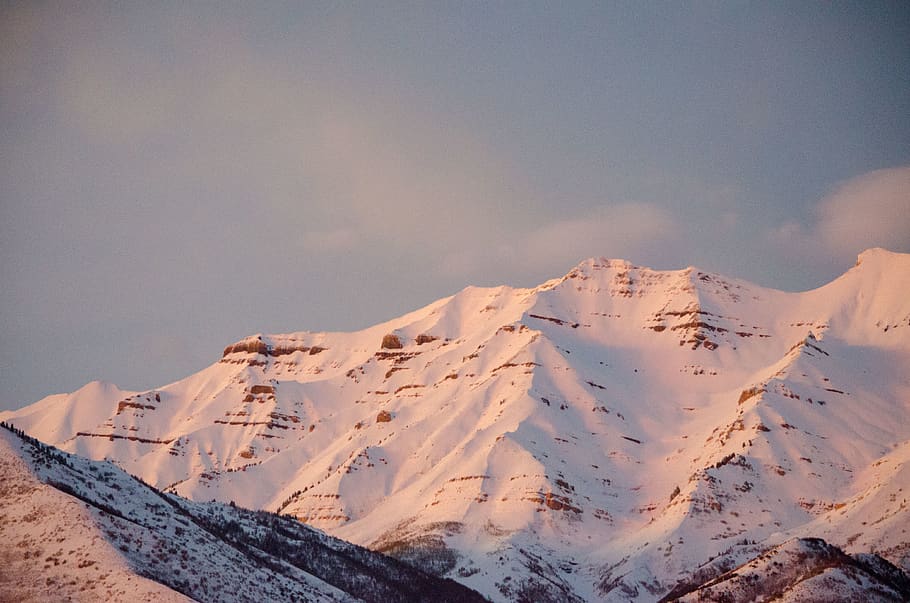 snow capped mountains under blue sky, outdoors, nature, mountain range HD wallpaper
