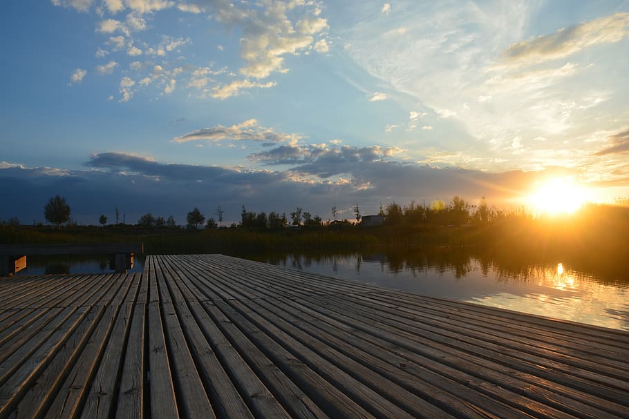 sunset, path, nature, walk, relax, horizon, sky, cloud - sky HD wallpaper
