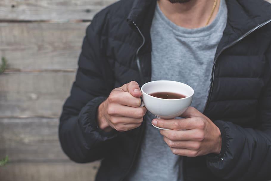 Person Holding Cup, break, coffee, drink, hands, man, mug, relaxation HD wallpaper