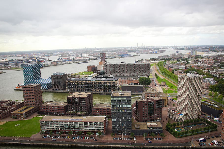 rotterdam, netherlands, city, architecture, skyline, building exterior, HD wallpaper
