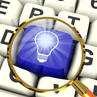 Light bulb Key Magnified Meaning Bright Idea Innovation Or Invention HD wallpaper