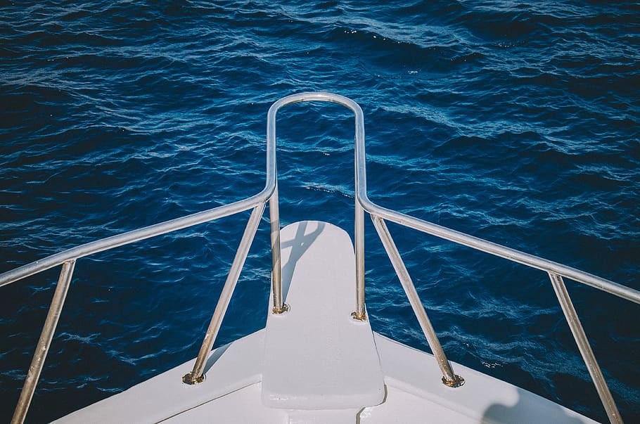 gray railings, water, transportation, boat, vehicle, vessel, watercraft HD wallpaper