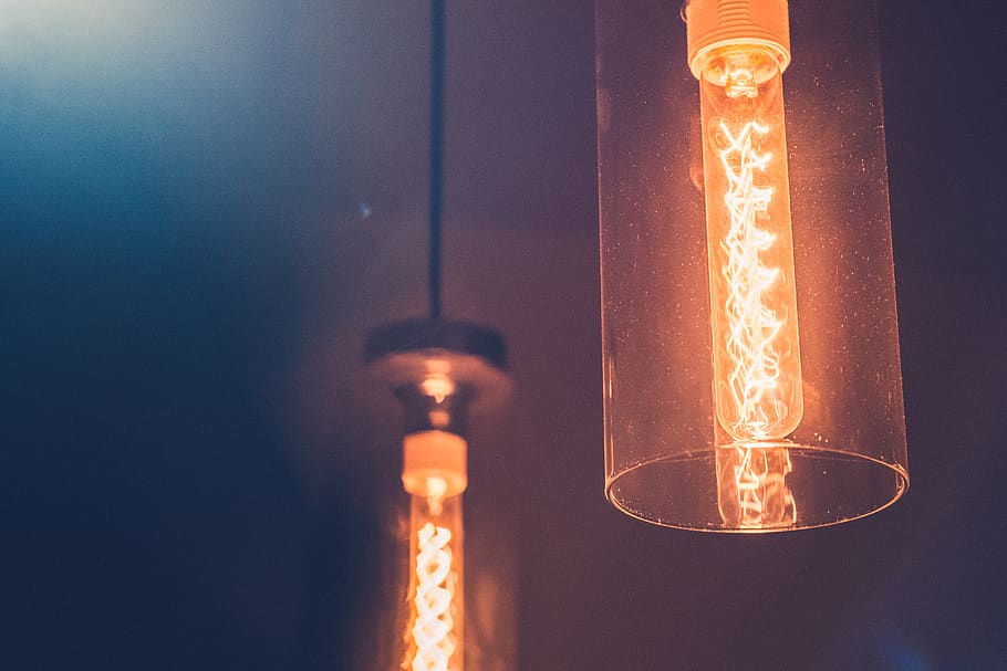 lamp, light, lights, blue, warm, bright, dark, electric, electricity HD wallpaper