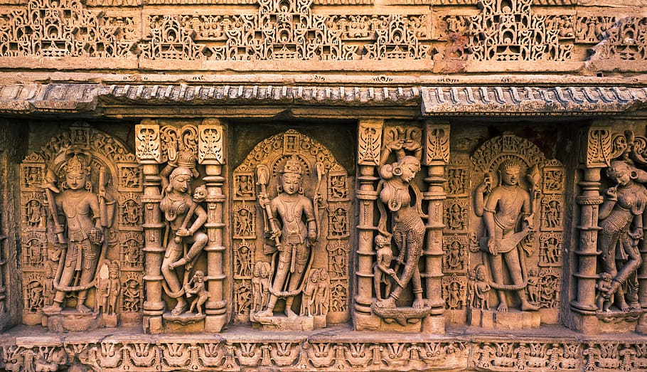 architecture, india, archaeology, building, patan, rani ki vav, HD wallpaper