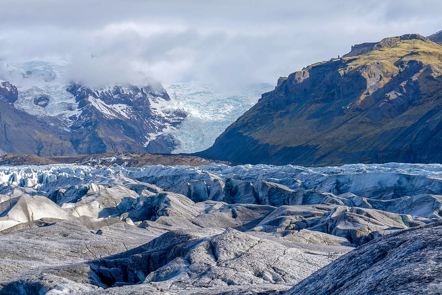 glacier, winter, snow, mountains, landscape, ice, adventure HD wallpaper
