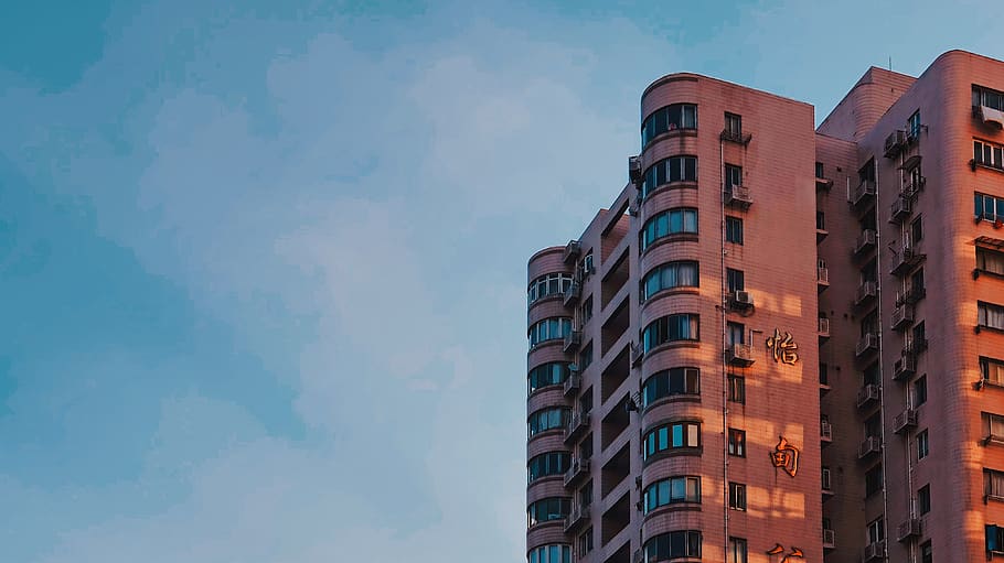 brown building, city, high rise, town, urban, apartment building HD wallpaper