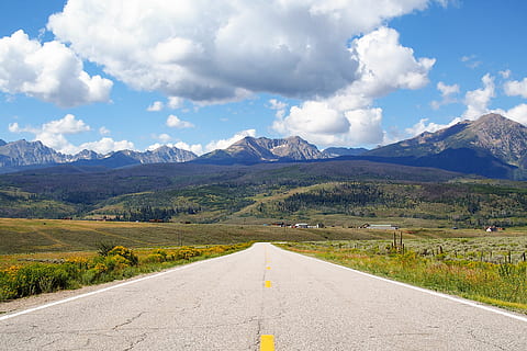 colorado, road, mountains, clouds, highway, roadtrip, driving HD wallpaper