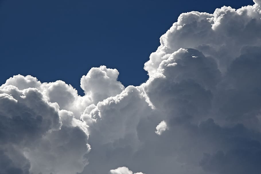 sky, silver lining, menace, threatening, storm, blue sky, clouds, HD wallpaper